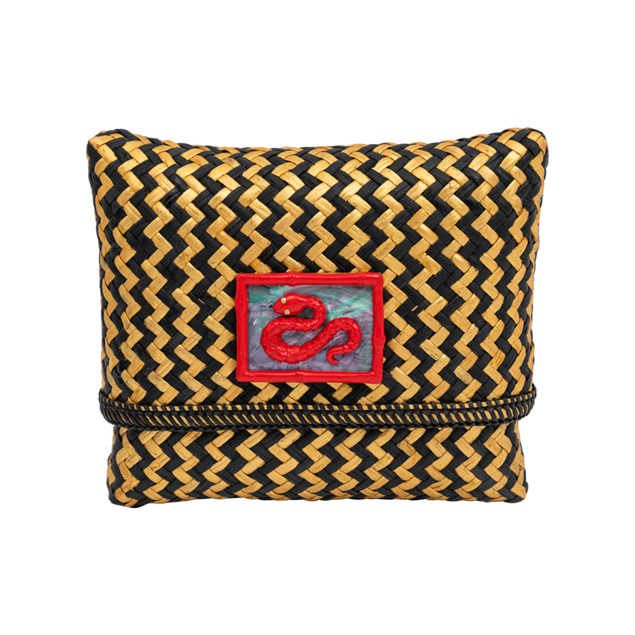 Tropical Woven Rattan Bags with Chinese Zodiac - Snake