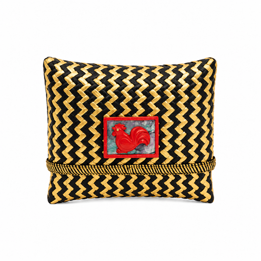 Tropical Woven Rattan Bags with Chinese Zodiac - Rooster