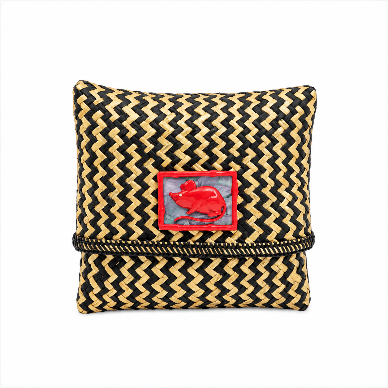 Tropical Woven Rattan Bags with Chinese Zodiac - Rat