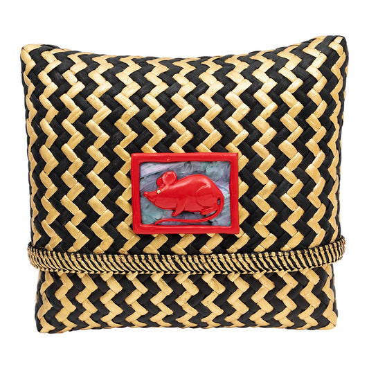 Tropical Woven Rattan Bags with Chinese Zodiac - Rat