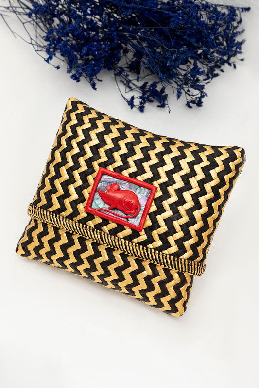 Tropical Woven Rattan Bags with Chinese Zodiac - Rat