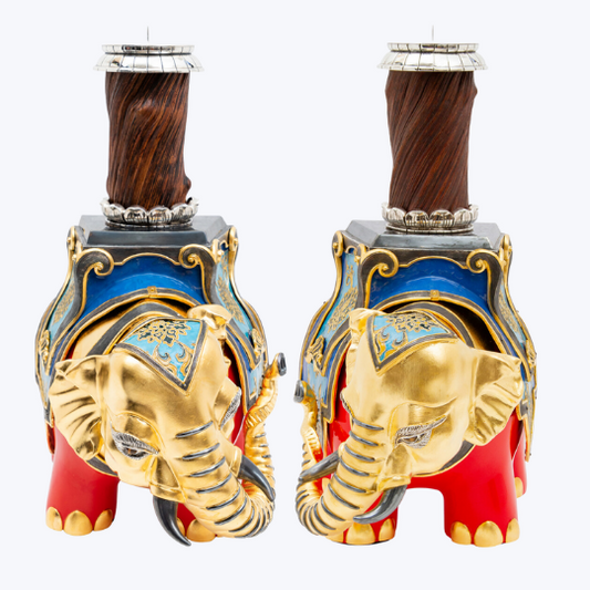 Royal Ceremonial and Festive Elephant Candle Holders