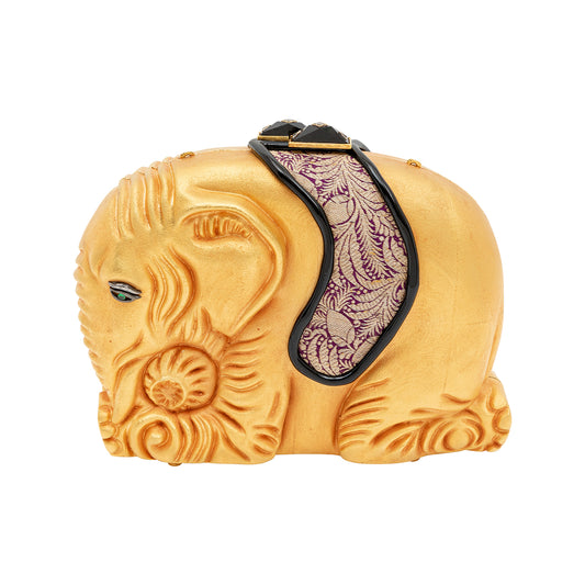 Golden Elephant Tsavorite, Onyx and Pearl Handbag