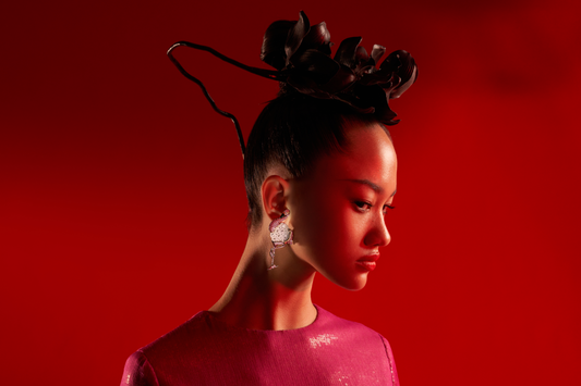 Playful Flamingo Lavender Jade Earrings with Diamonds and Pink Tourmalines