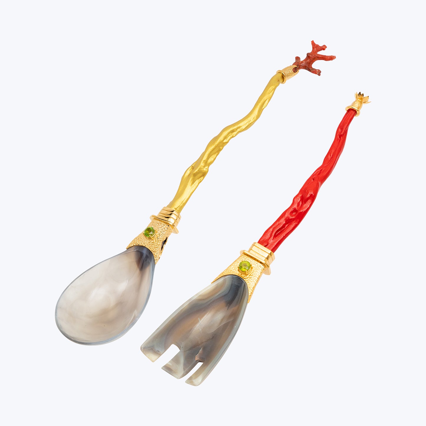 Agate Spoon and Fork Salad Set