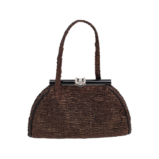 Platinum, Diamond and Enamel Brocade Handbag