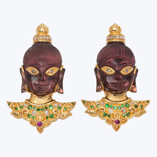 Little Thai Princess Earrings with Amethyst