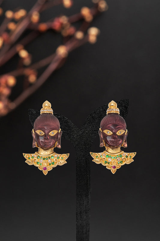 Little Thai Princess Earrings with Amethyst