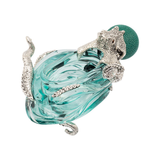 Glass Bowl with Silver Octopus