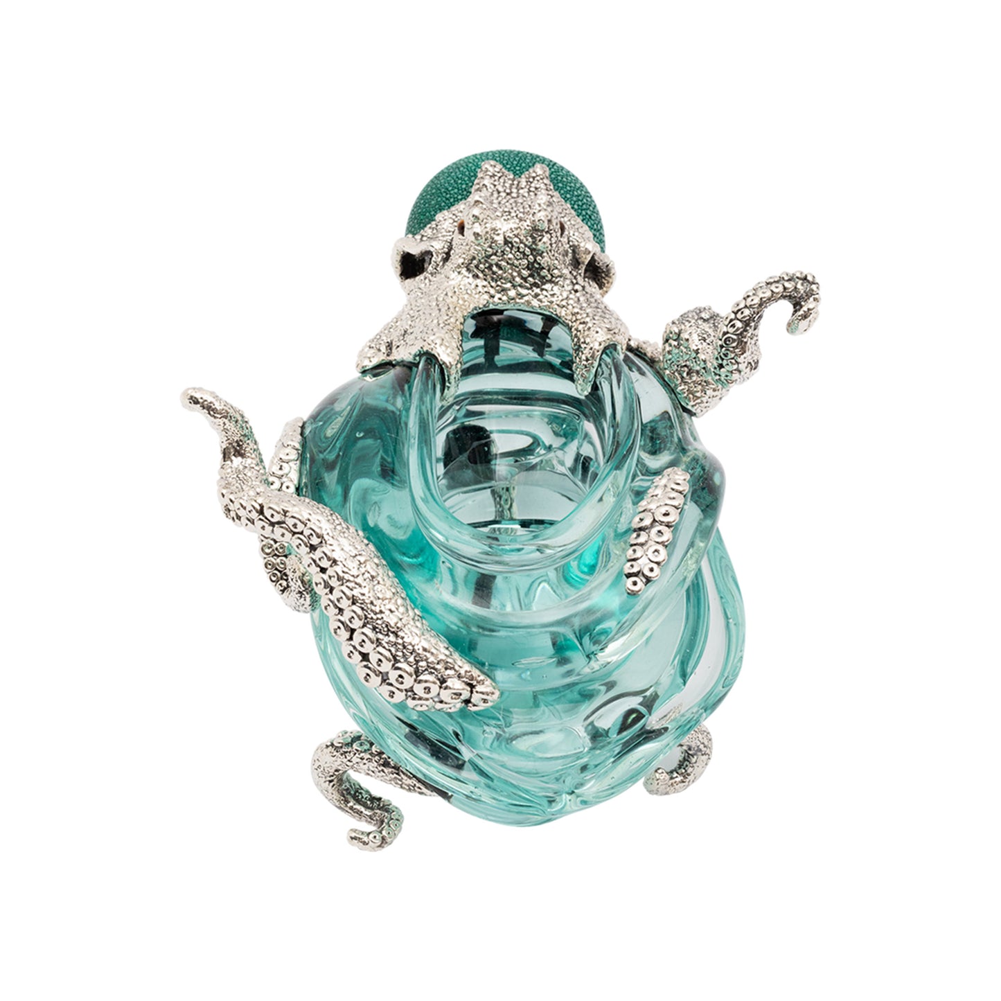 Glass Bowl with Silver Octopus