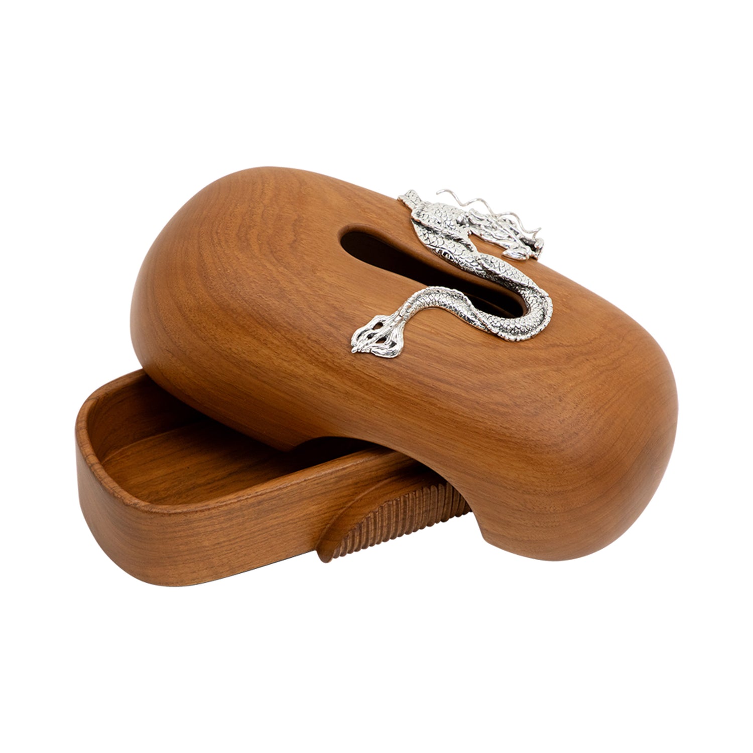 Tissue Box with Silver Dragon