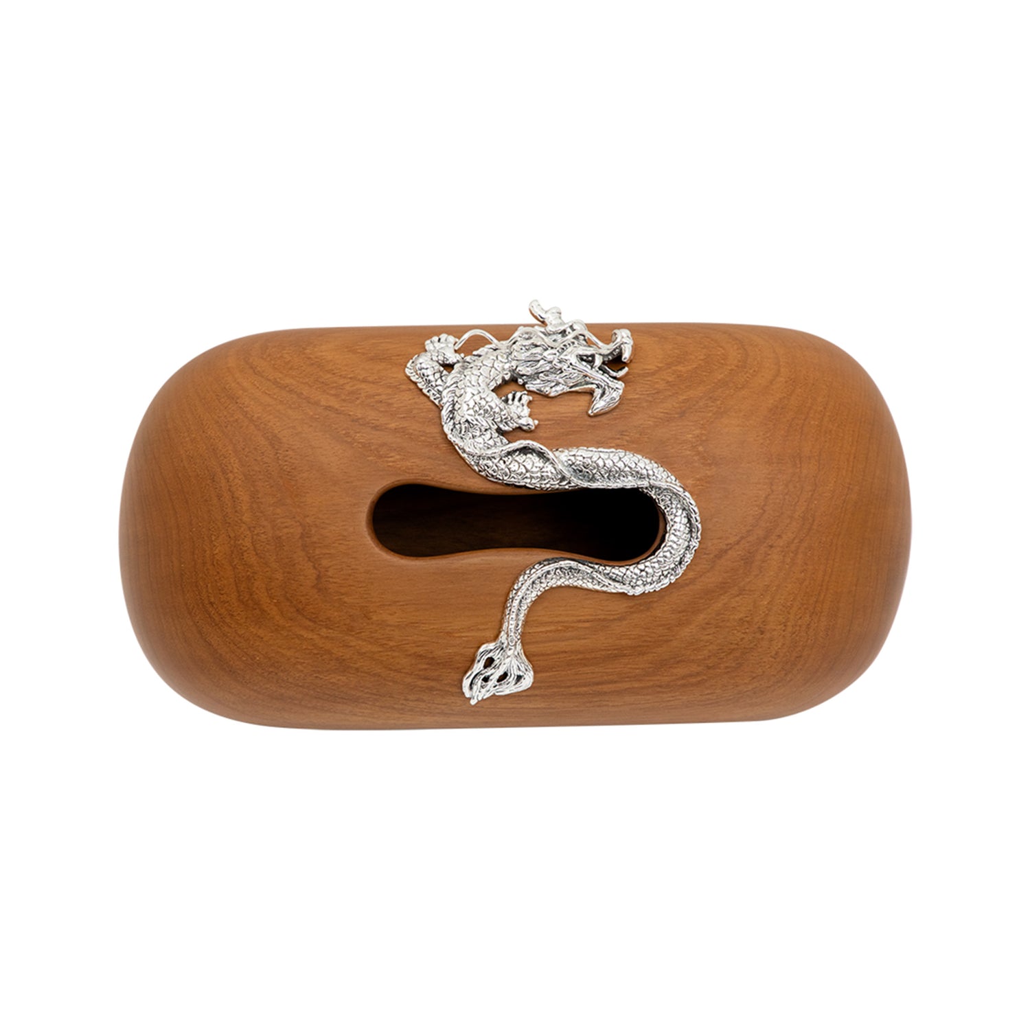 Tissue Box with Silver Dragon