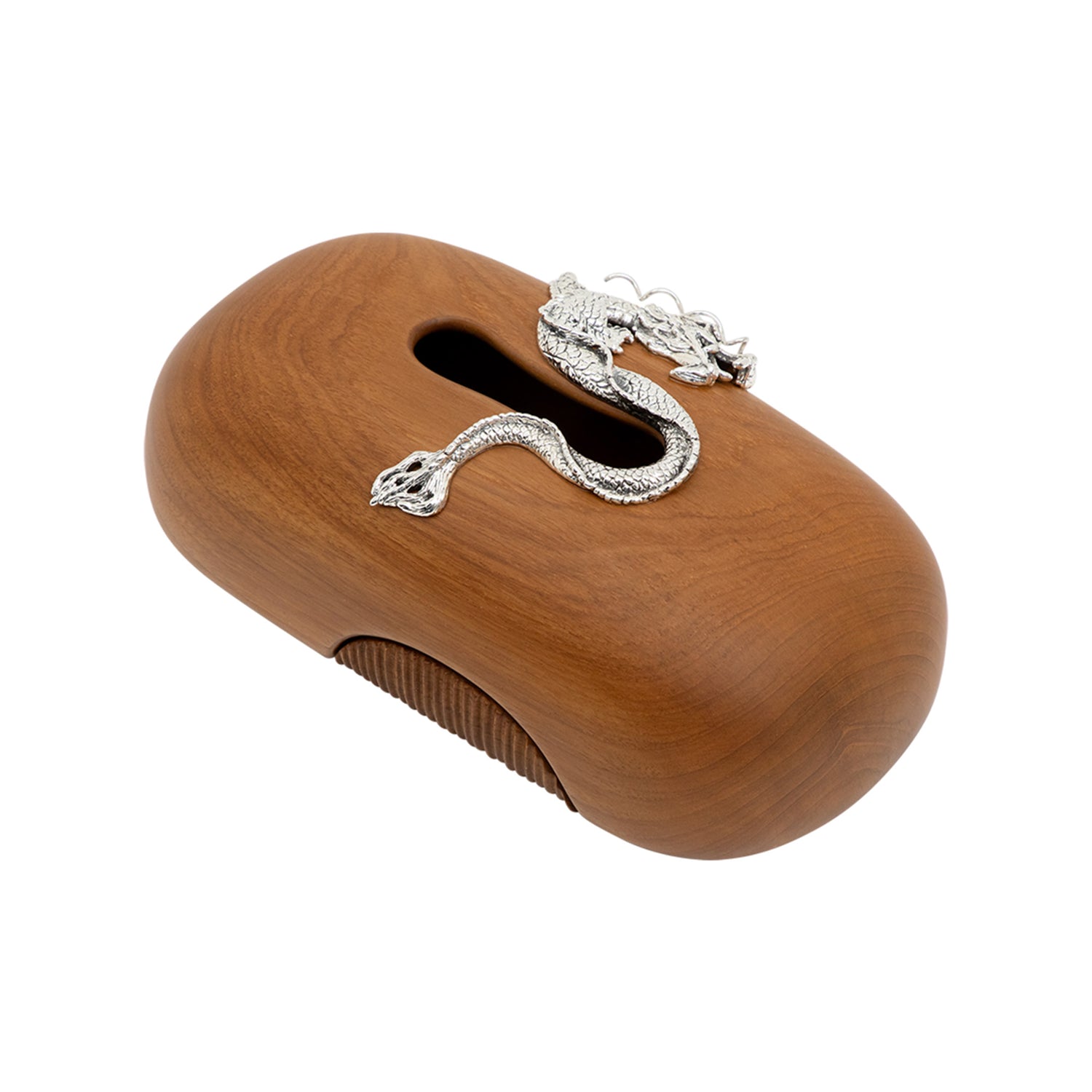 Tissue Box with Silver Dragon