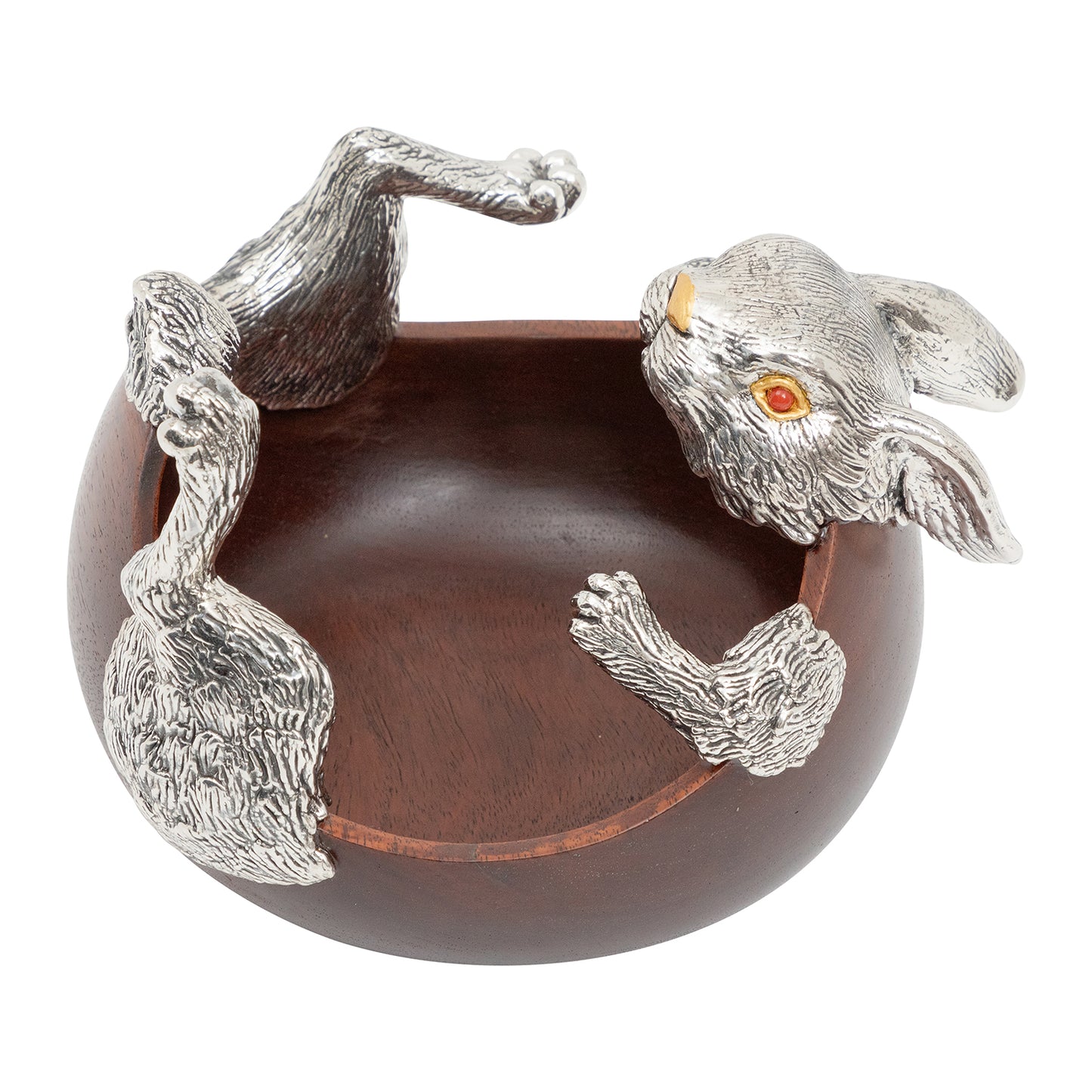 Silver Rabbit Mahogany Bowl