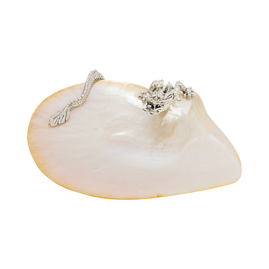 Mother of Pearl Plate with Swirling Dragon