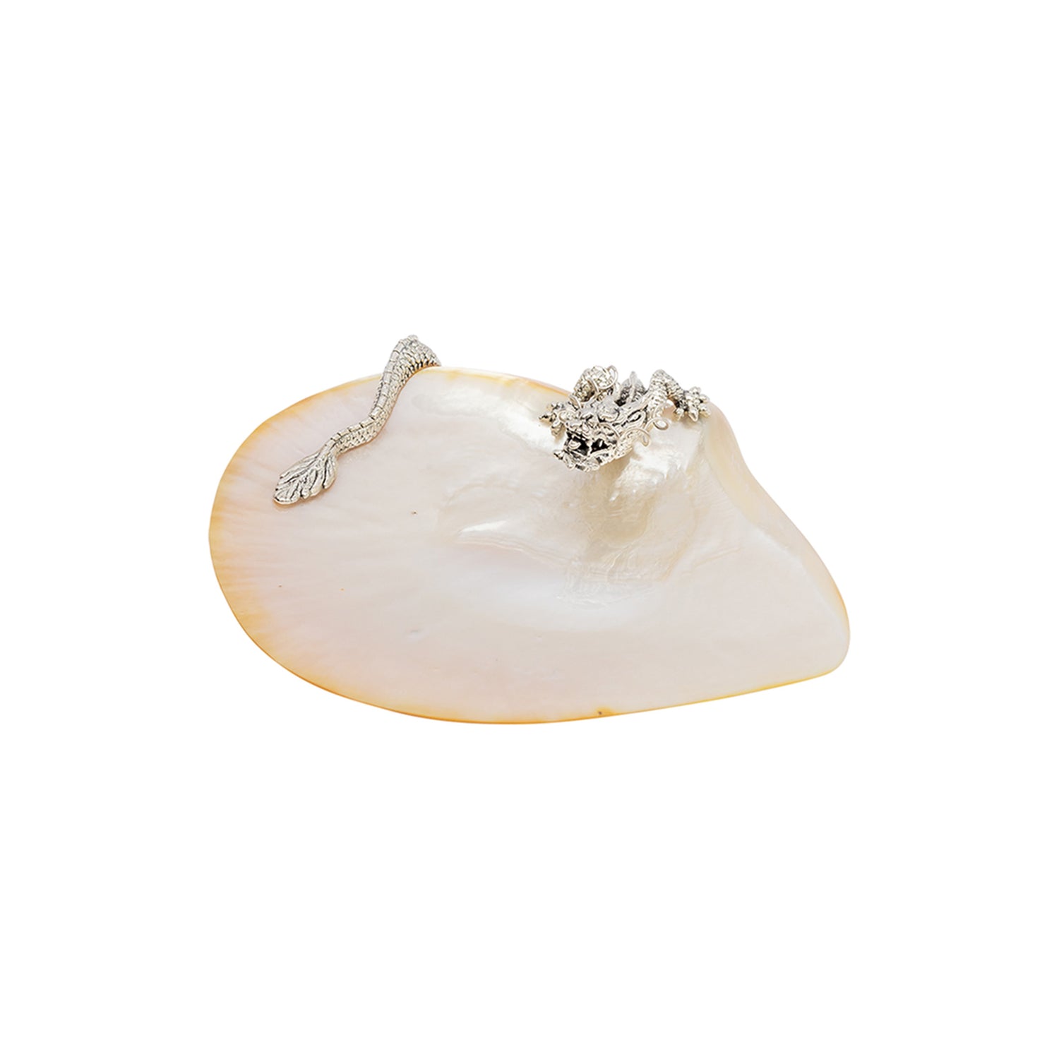 Mother of Pearl Plate with Swirling Dragon