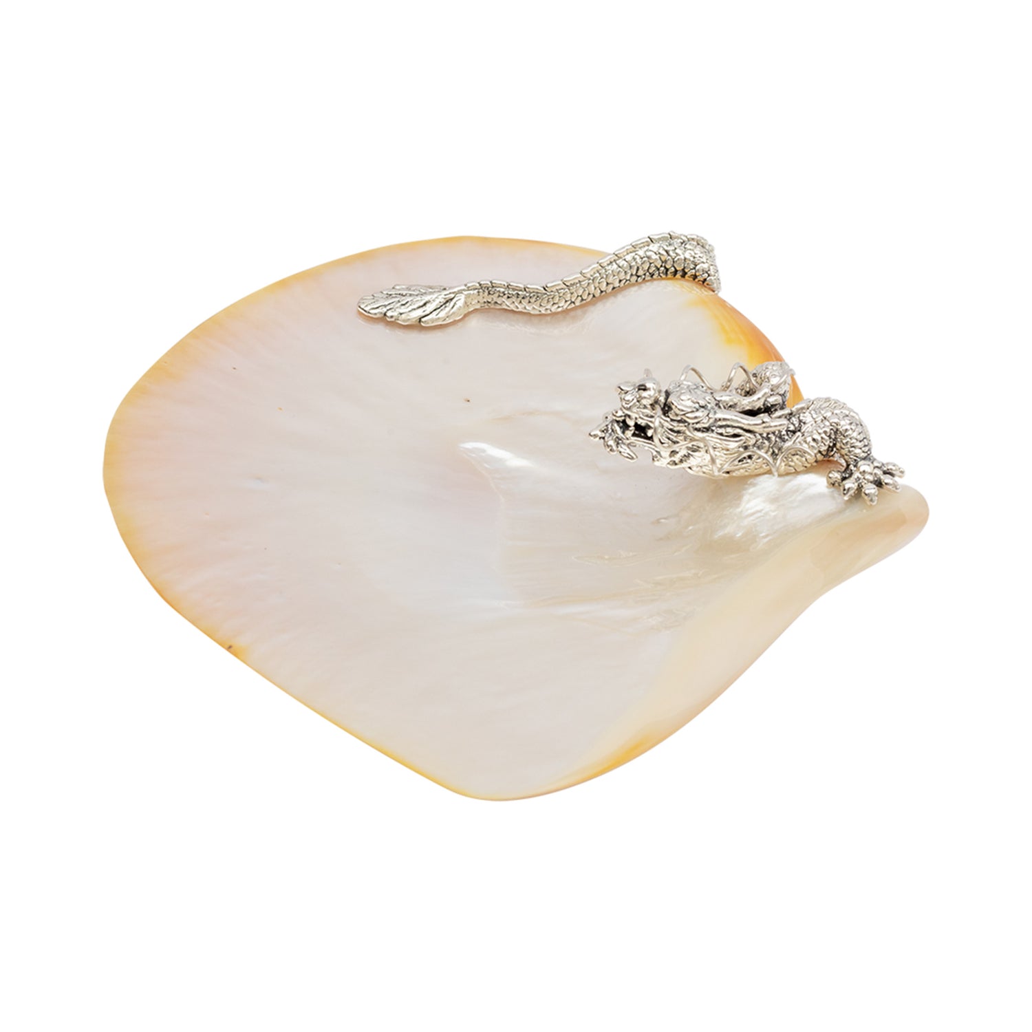 Mother of Pearl Plate with Swirling Dragon