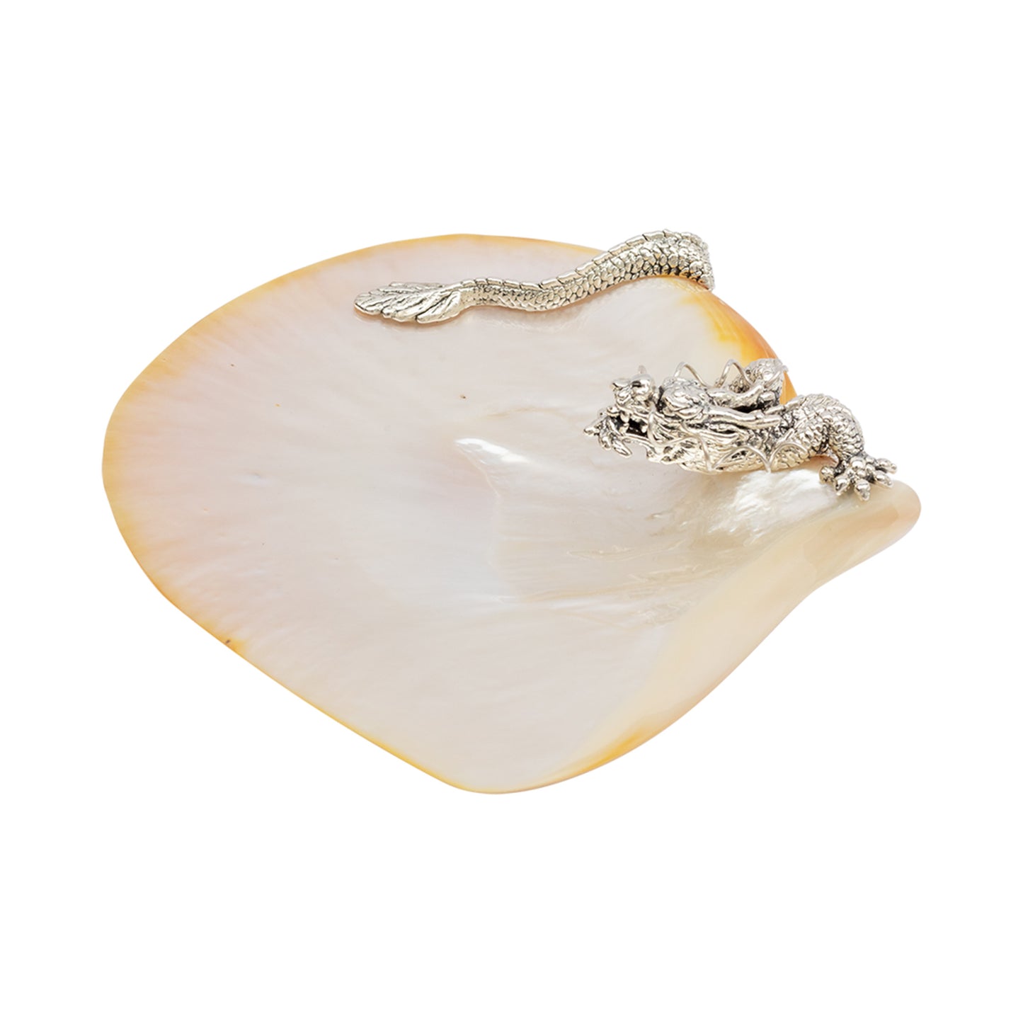 Mother of Pearl Plate with Swirling Dragon
