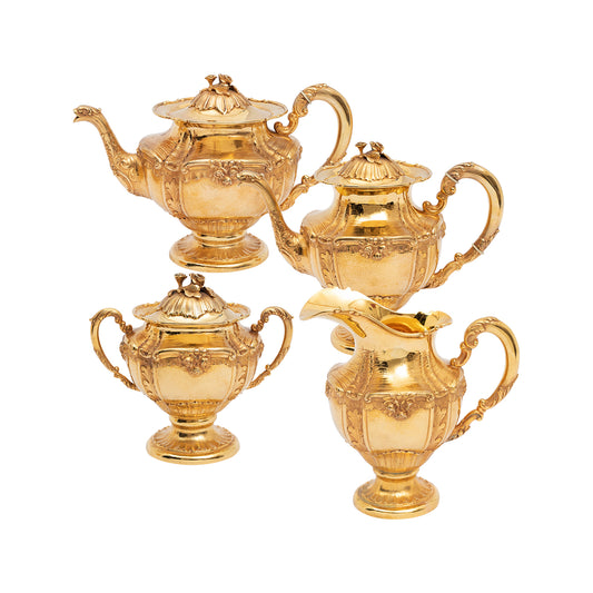 Antique French Vermeil Tea and Coffee Set (Circa 1900-1920)