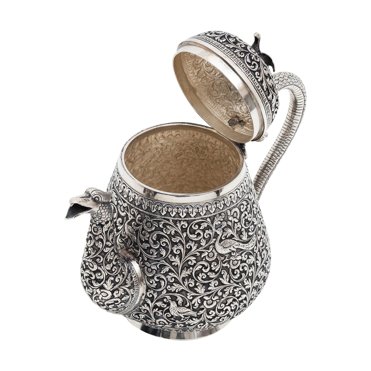 Antique Indian Kutch Silver Tea Pot (Circa 1850-1880)