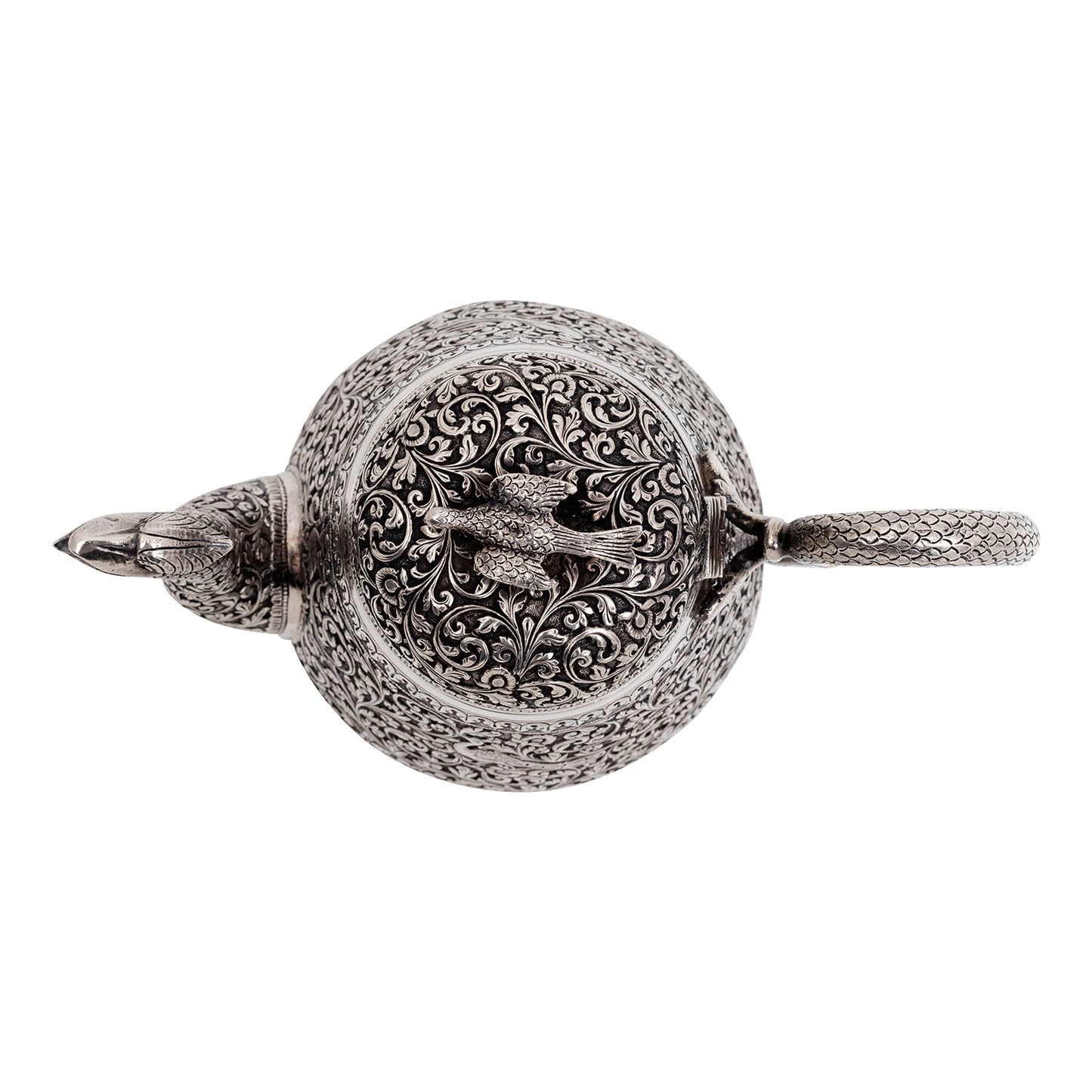 Antique Indian Kutch Silver Tea Pot (Circa 1850-1880)