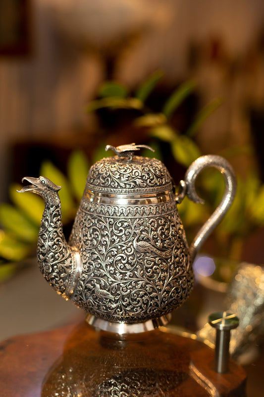 Antique Indian Kutch Silver Tea Pot (Circa 1850-1880)
