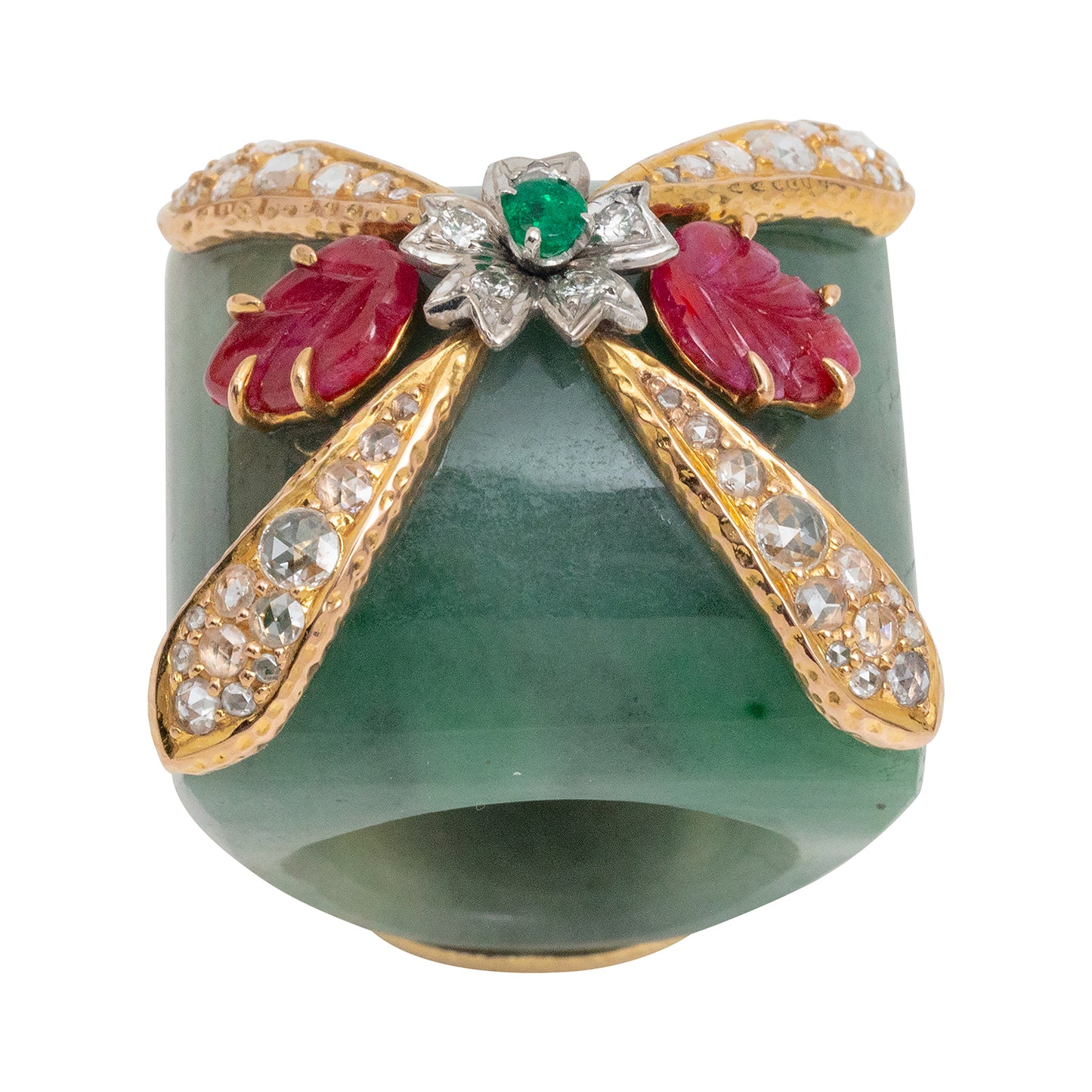 Blooming Floral Burmese Jade Ring