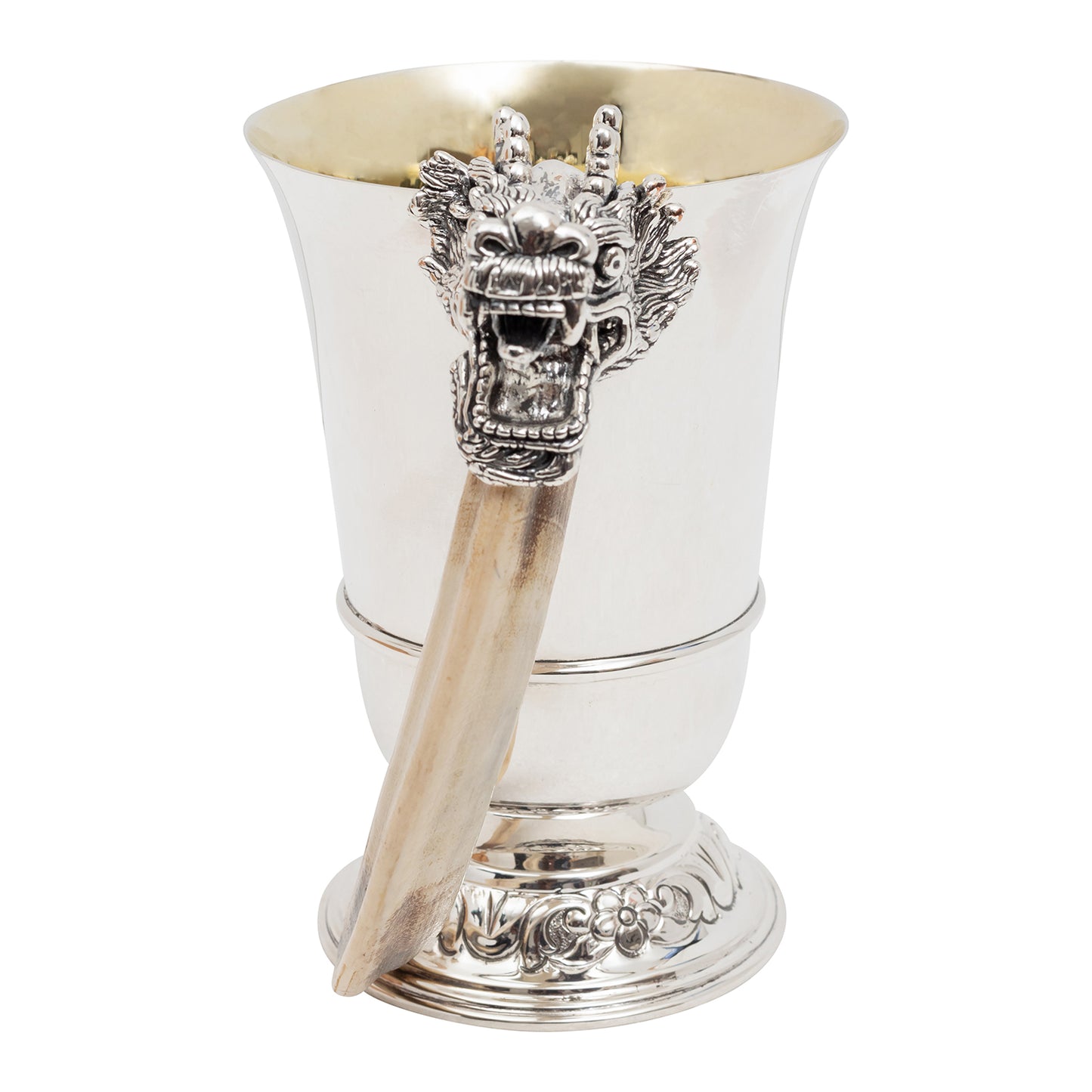 Silver Beer Mug with Dragon