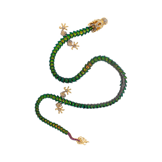 Dragon in Flight – Flexible Scarab Necklace