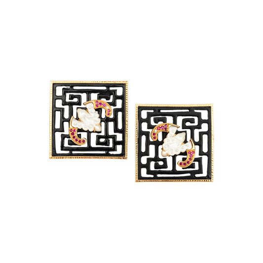 Handcrafted Chinese Knot & Bat Earrings