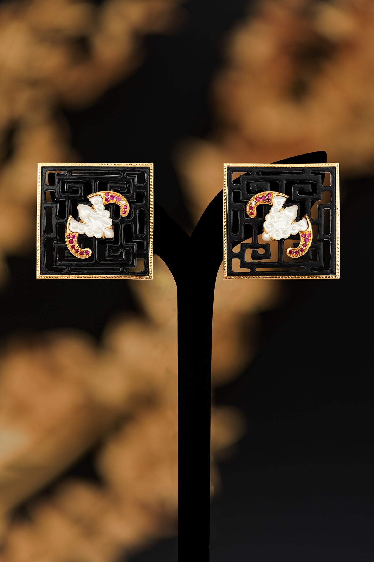 Chinese Knot Earrings with Bat