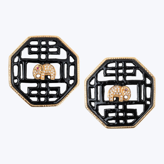 Chinese Knot Earrings with Elephant