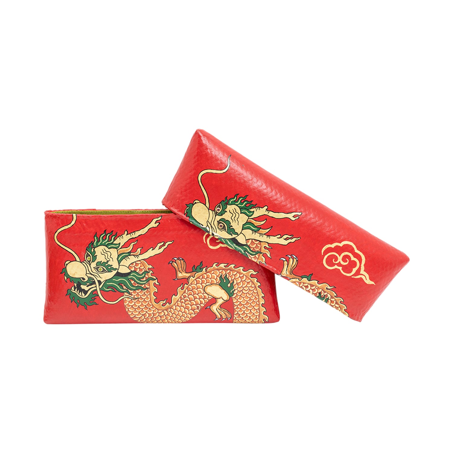 Bamboo Clutch with Hand-Painted Dragon and Pink Tourmaline