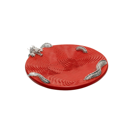 Dancing Dragons Cinnabar Lacquer Small Bowl