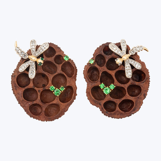 Dragonfly ‘Lotus Torus’ Earrings