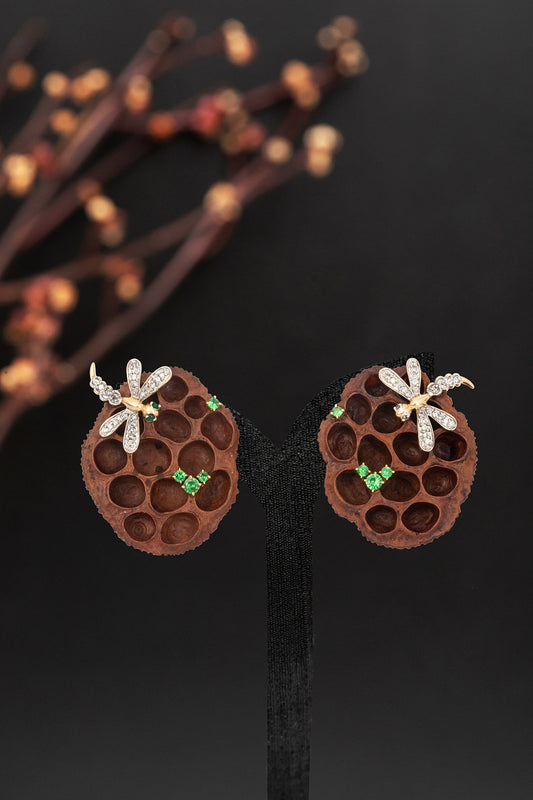 Dragonfly ‘Lotus Torus’ Earrings