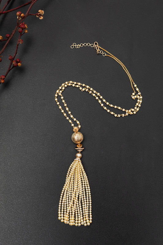Mikimoto Pearl Tasseled Necklace
