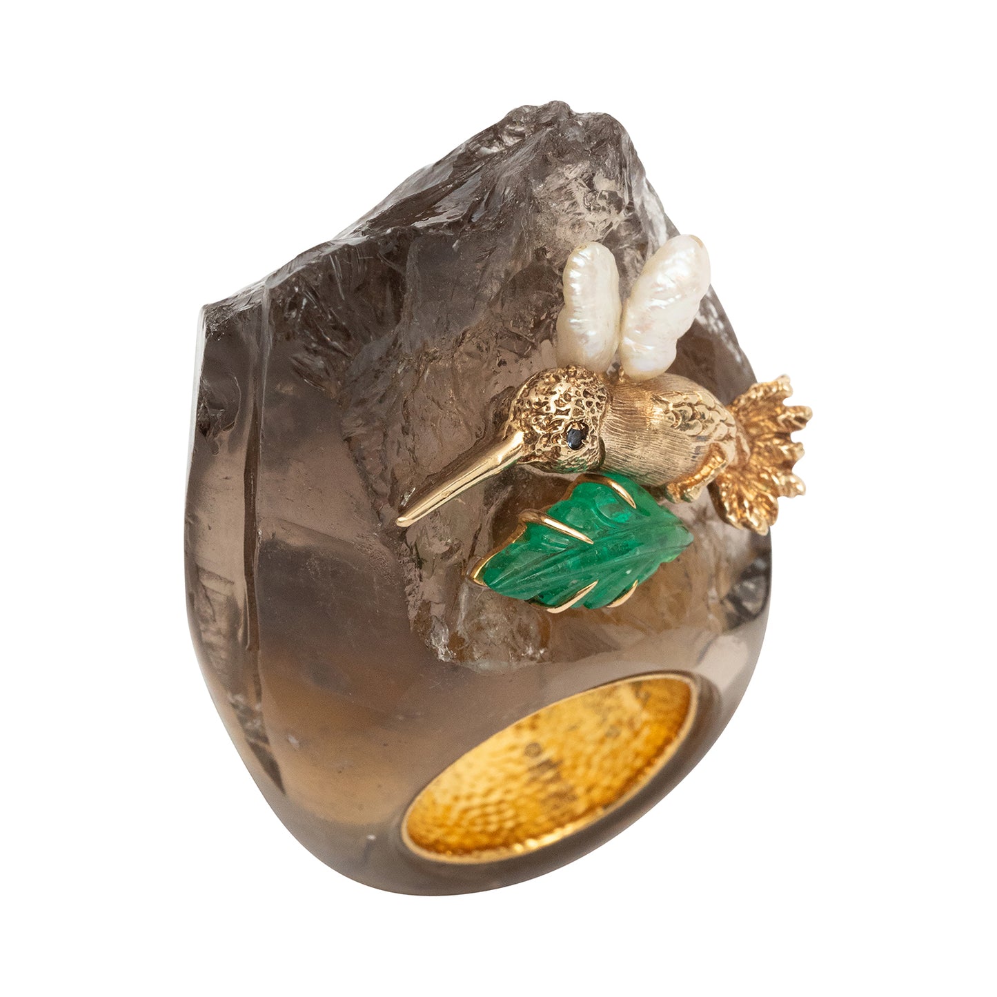 Hummingbird Smoky Quartz Ring