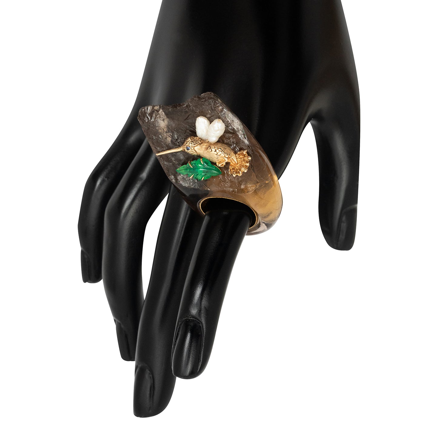 Hummingbird Smoky Quartz Ring