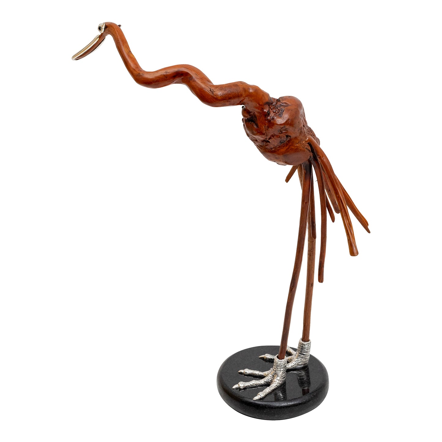 Keyaki Wood Crane Sculpture