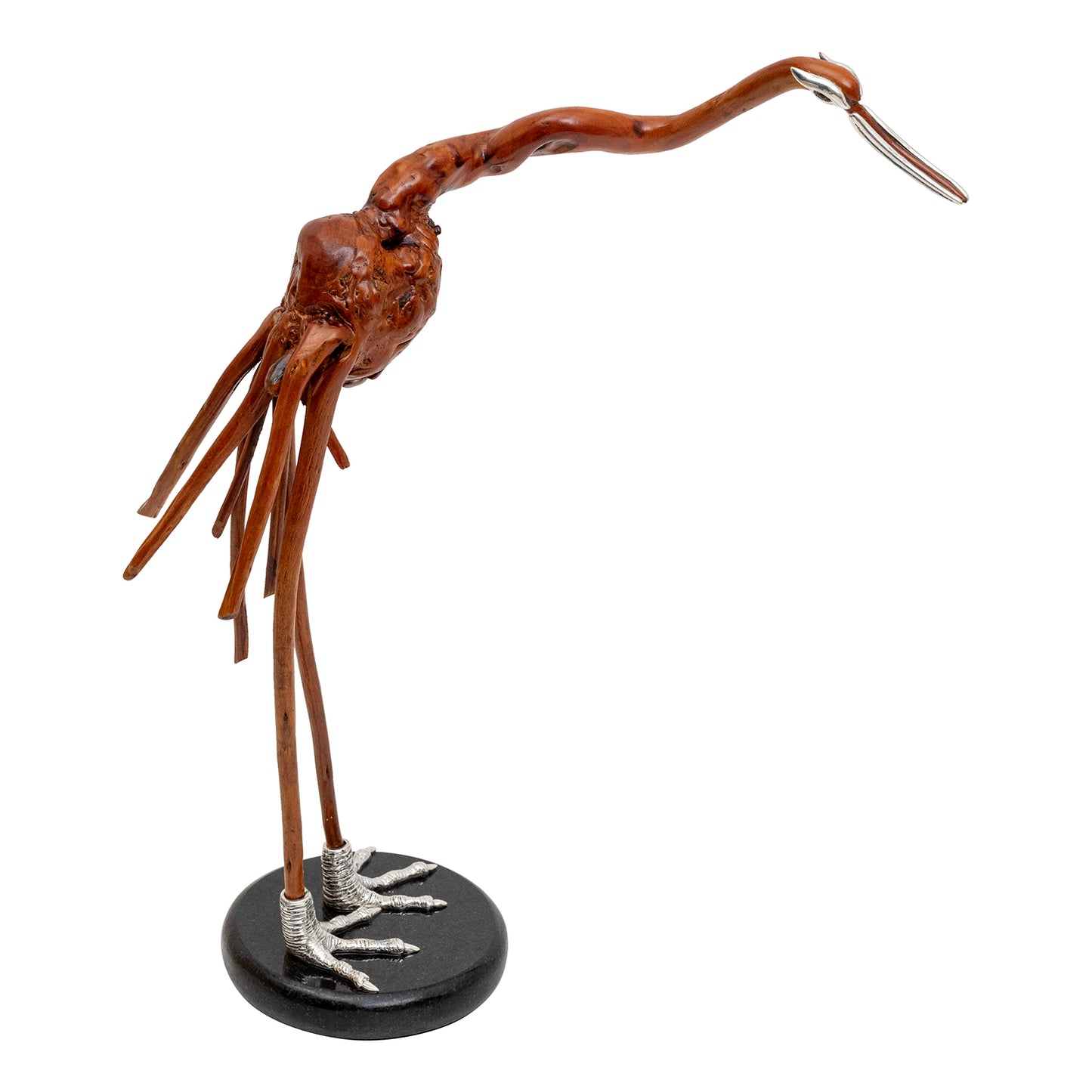 Keyaki Wood Crane Sculpture