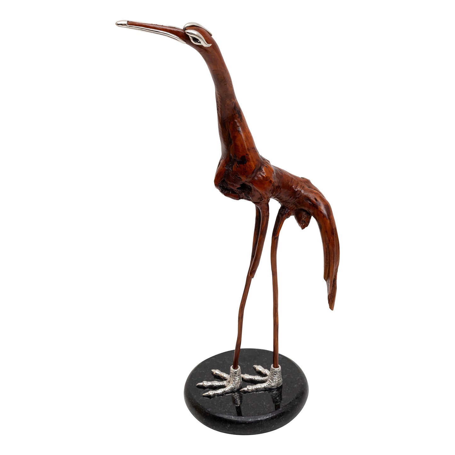 Keyaki Wood Crane Sculpture
