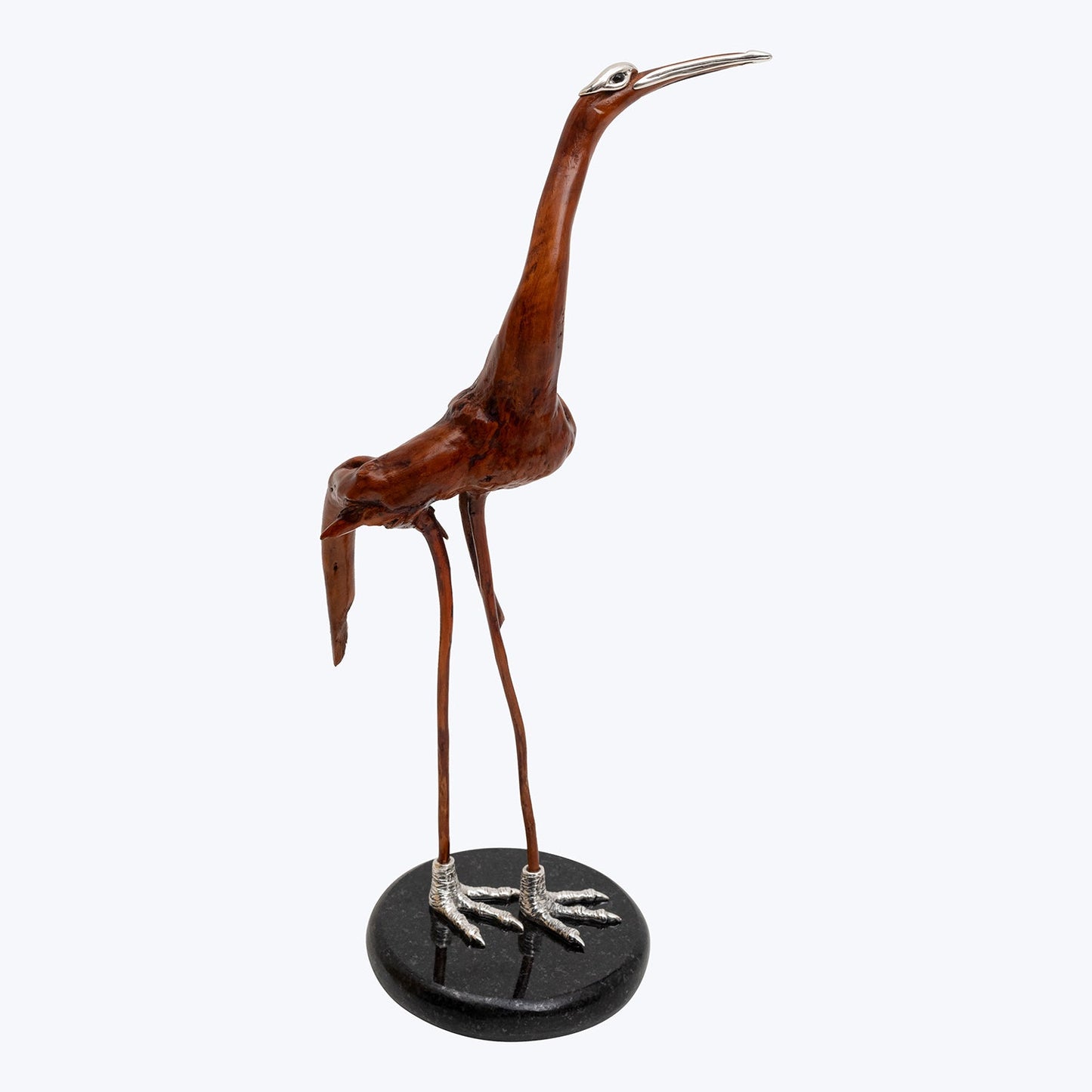 Keyaki Wood Crane Sculpture