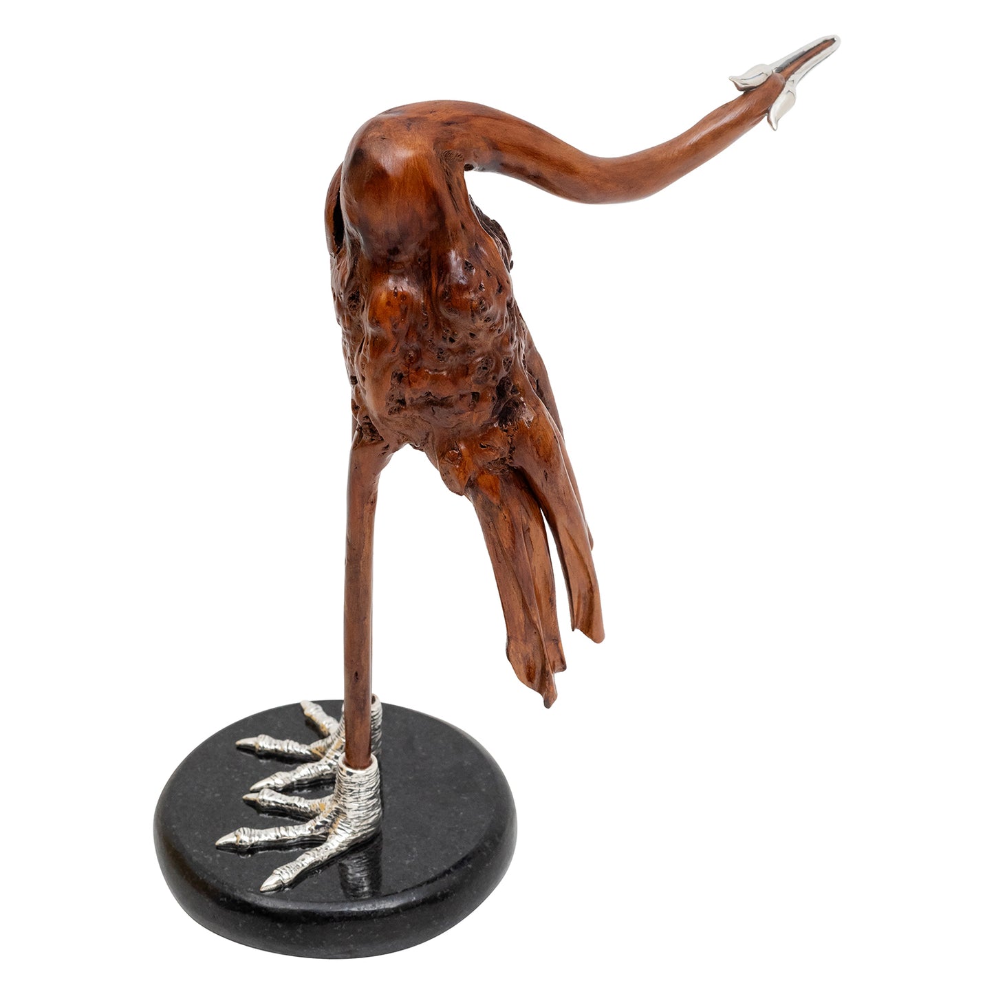 Keyaki Wood Crane Sculpture
