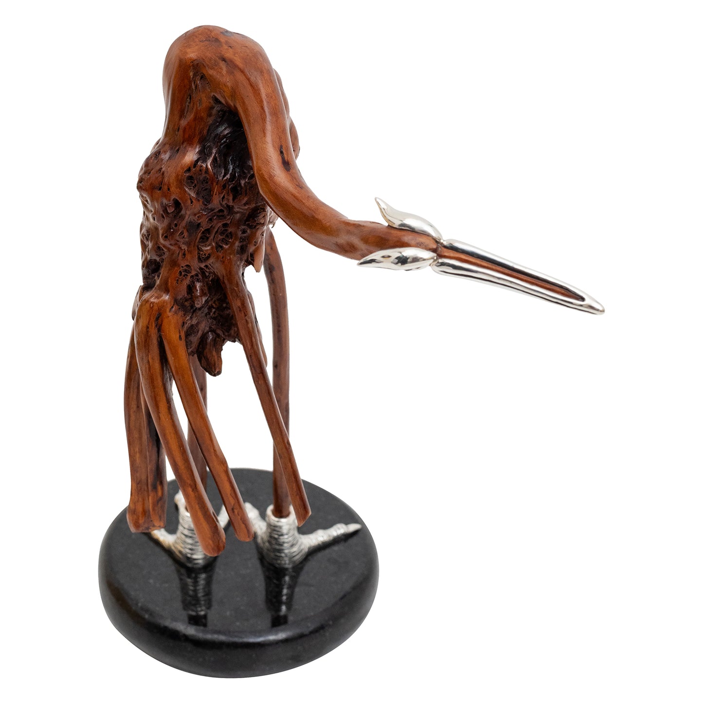 Keyaki Wood Crane Sculpture