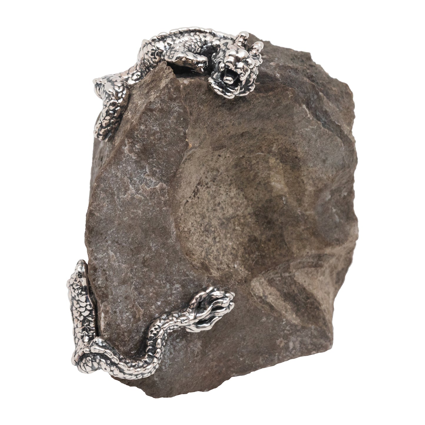 Spiritual Guangxi Stone with Silver Dragon
