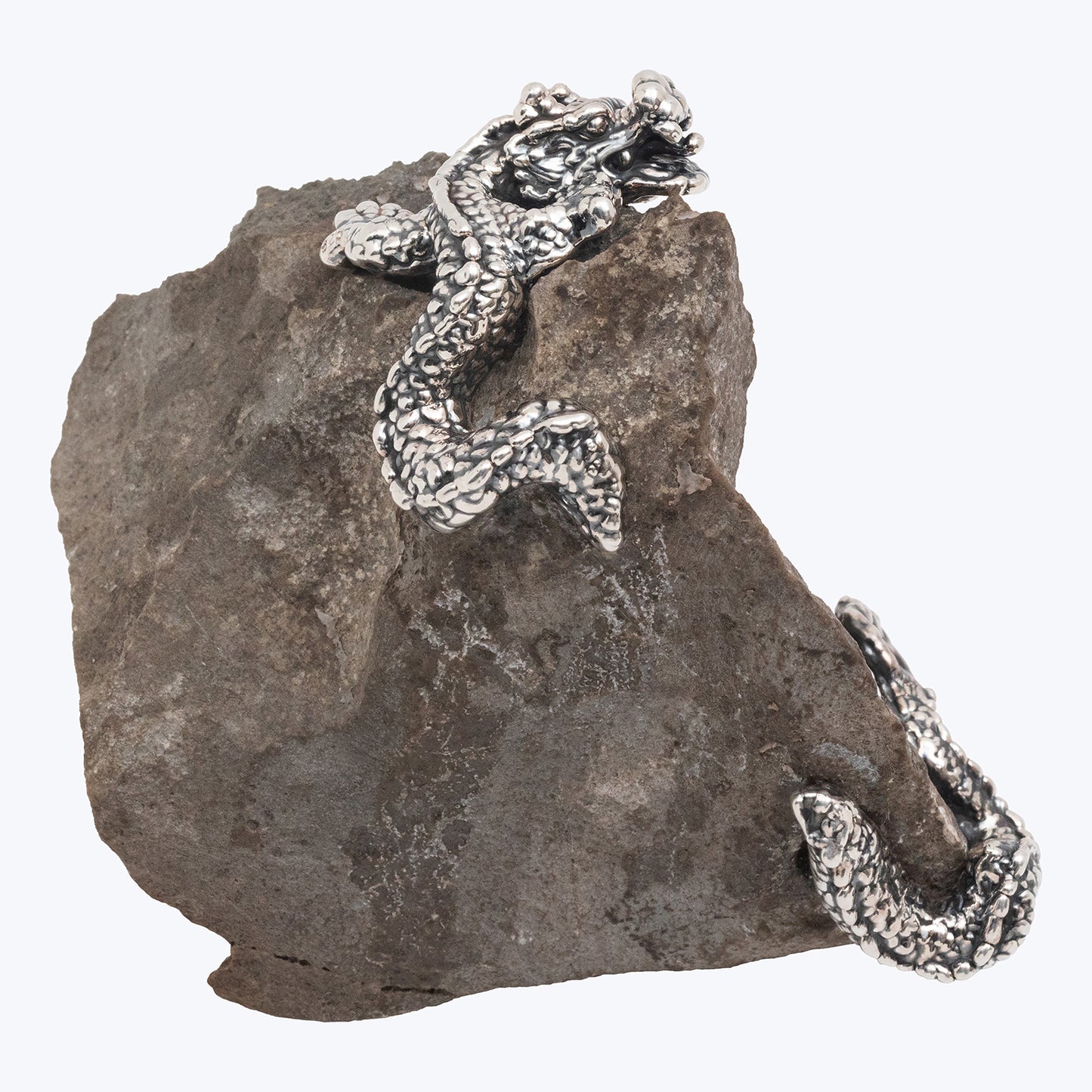 Spiritual Guangxi Stone with Silver Dragon