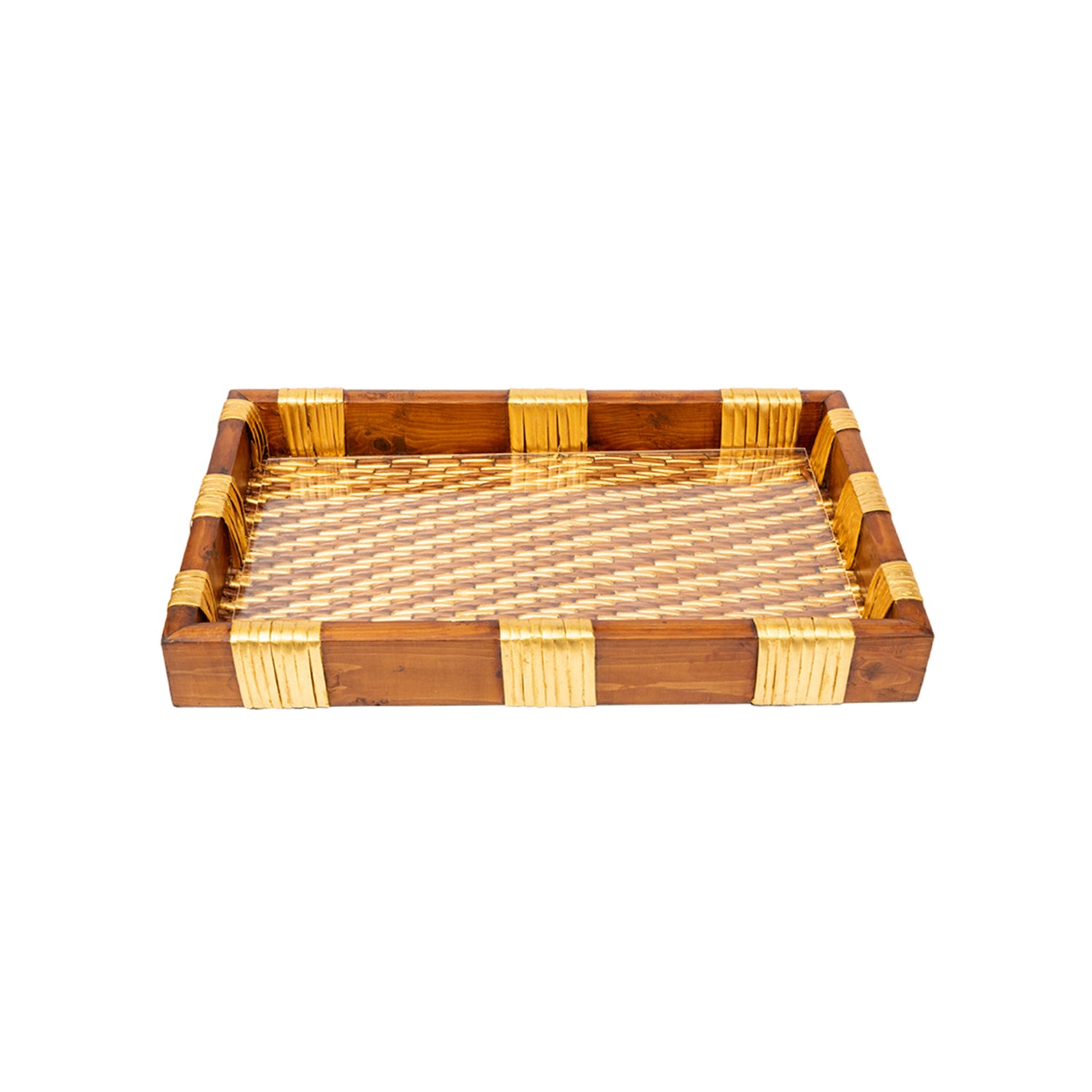 Rattan Tray with Gold Leaf