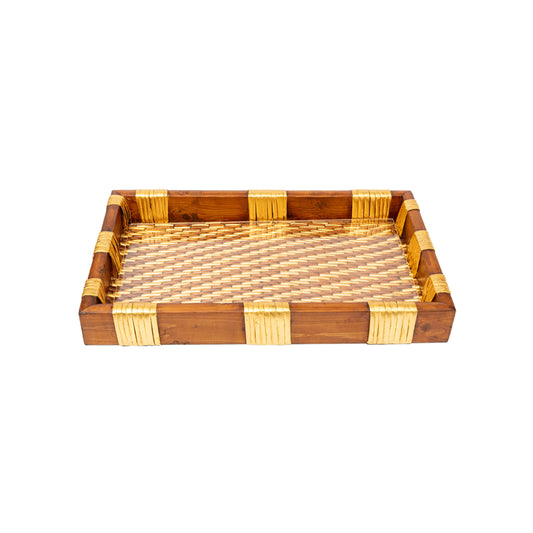 Rattan Tray with Gold Leaf