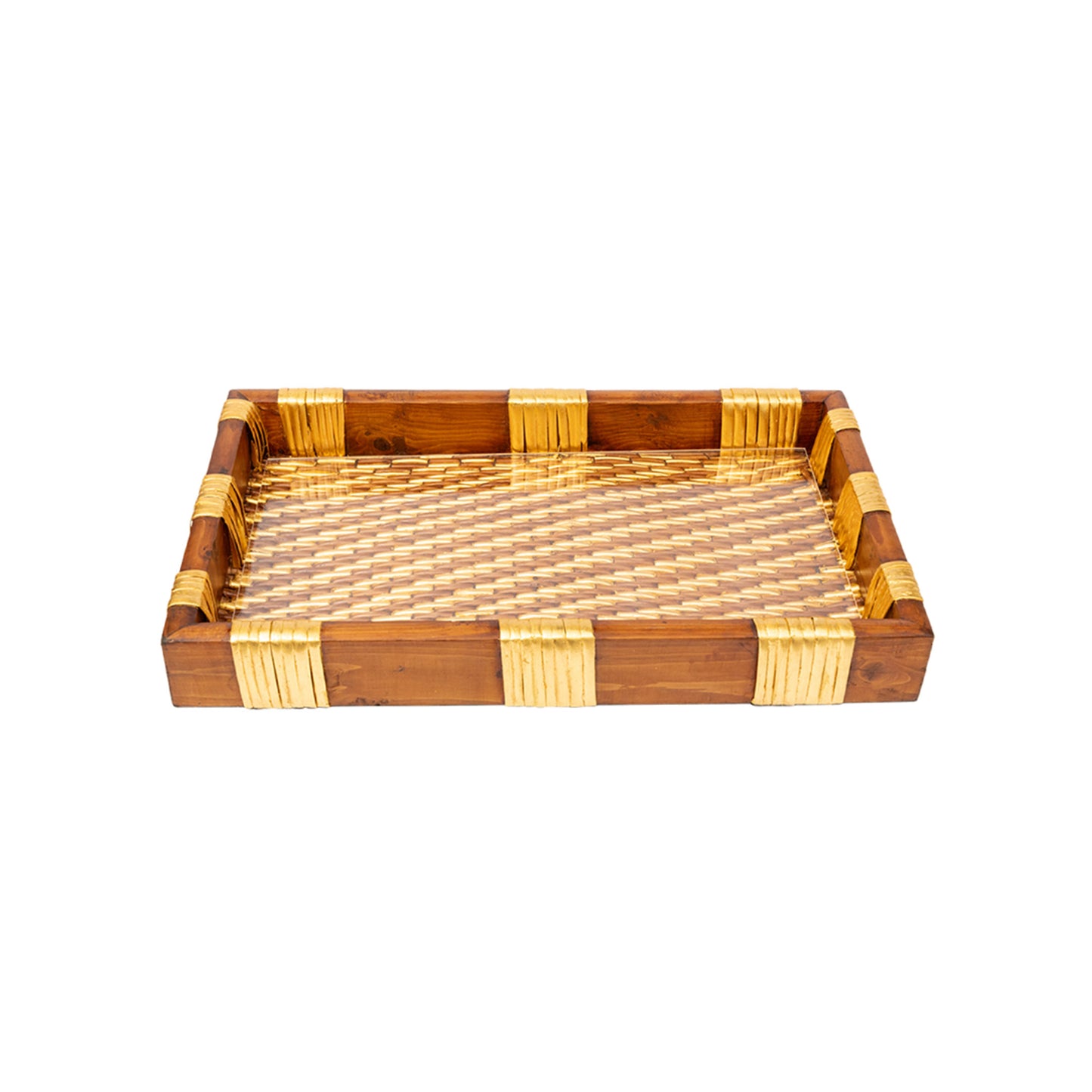 Rattan Tray with Gold Leaf